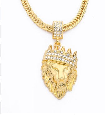 Lion Head Pendant Necklace men