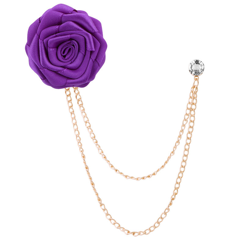 Handmade Rose Brooch Tassel for Suit