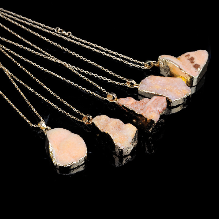 Natural Rough Stone Pendant Necklace