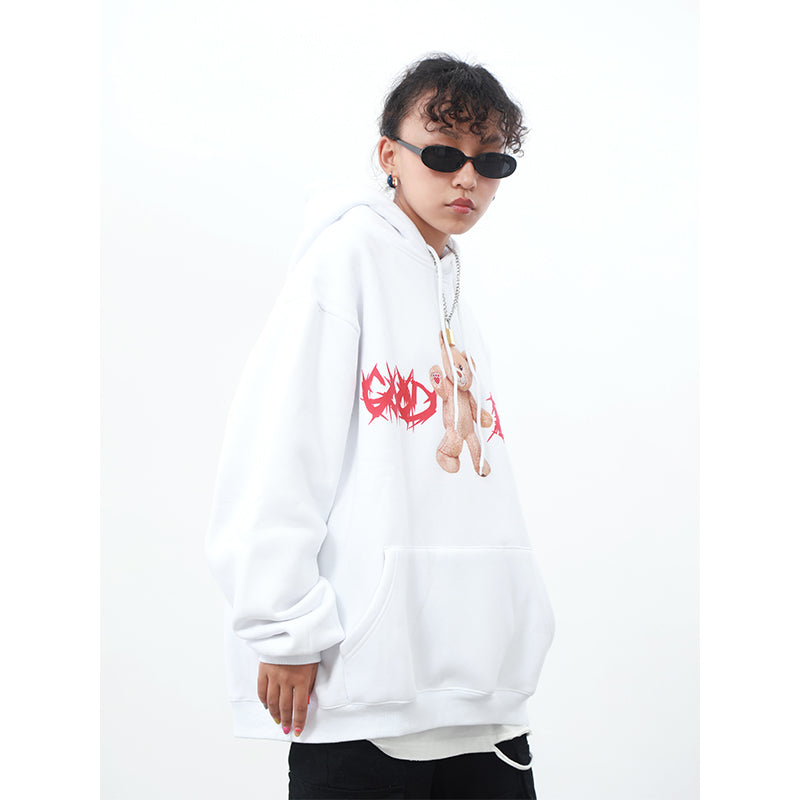 Men's hooded loose fall/winter bear sweater