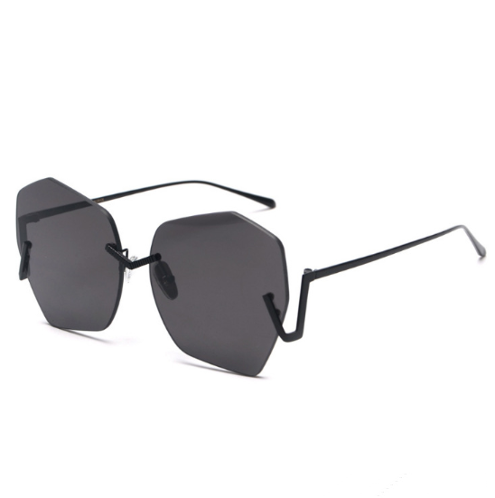 Sunglasses polygonal flat lens
