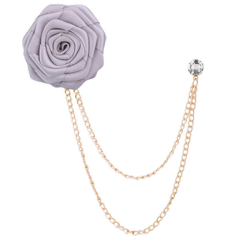 Handmade Rose Brooch Tassel for Suit