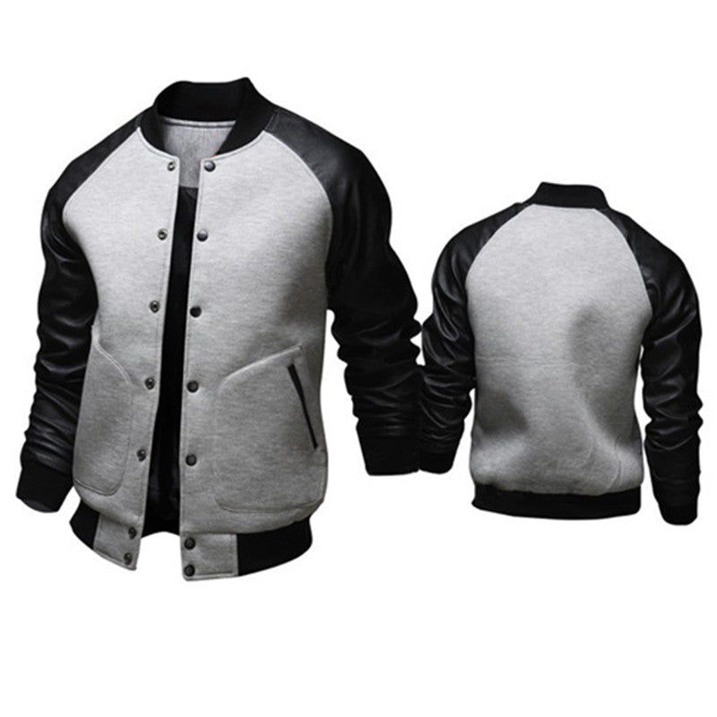 Large pocket slim baseball shirt jacket