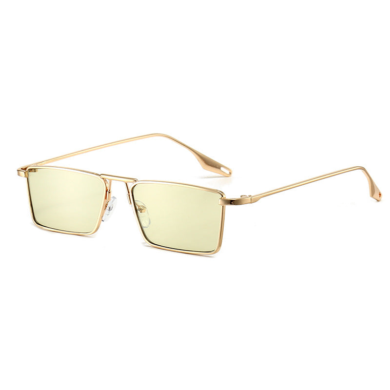 Small Square Box Sunglasses Women's Metal