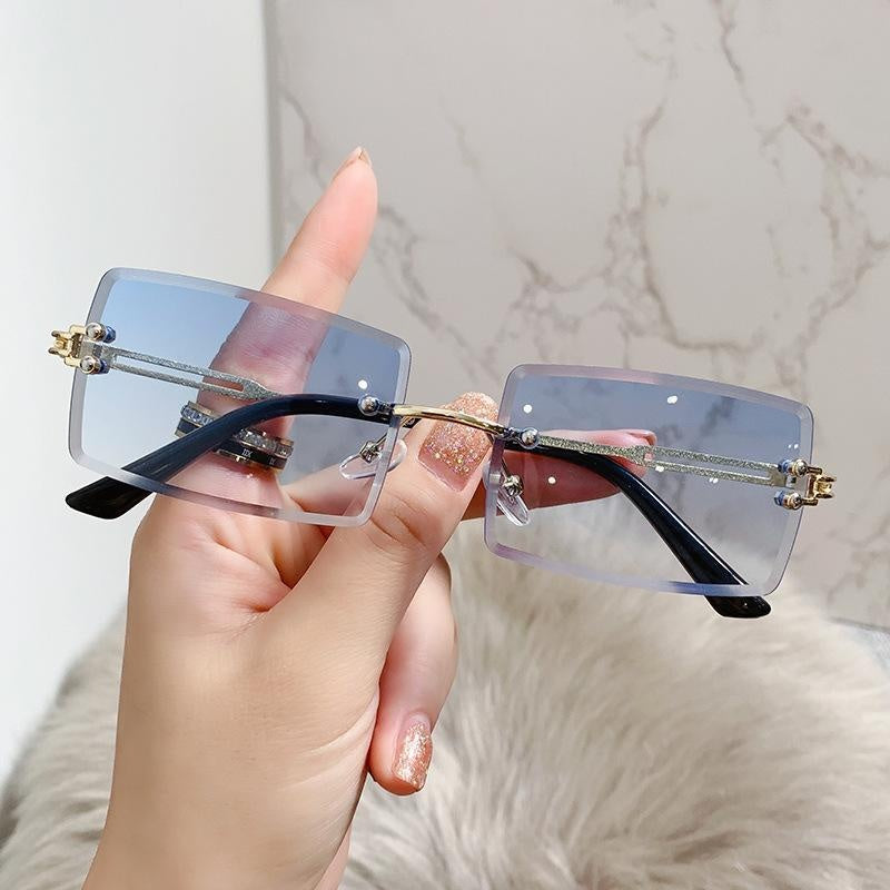 Frameless Trimming Sunglasses Fashion Ocean Lens