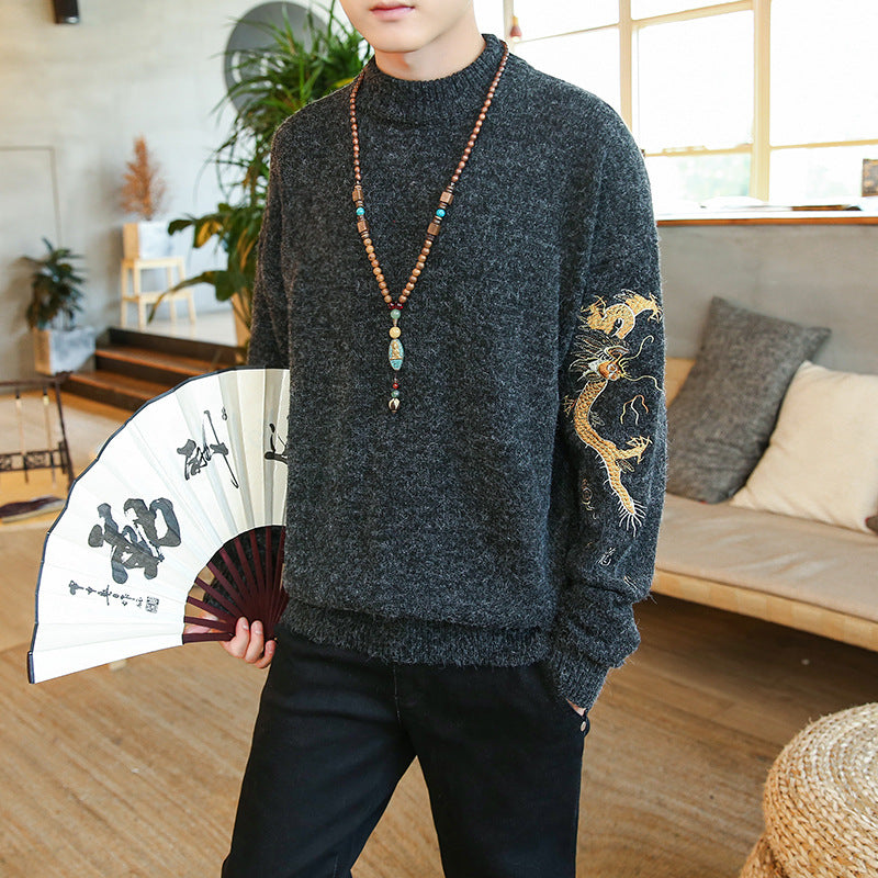 Half turtleneck pullover sweater men