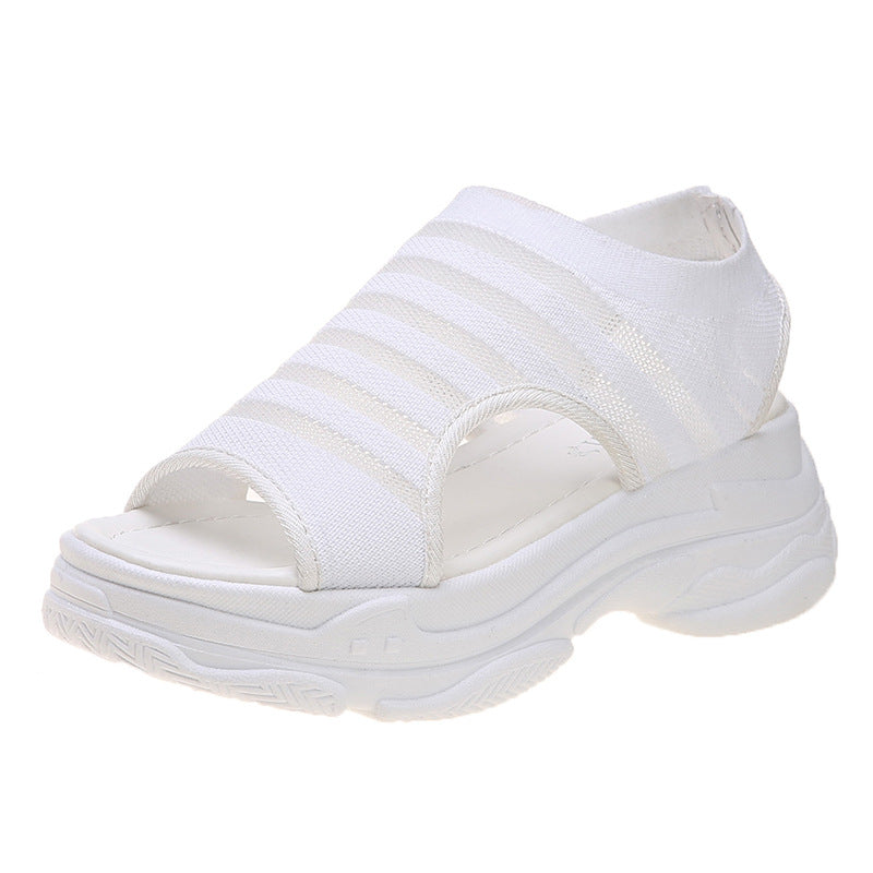 Casual Sports Sandals Women's Mesh Elastic Band Student Roman Beach Shoes