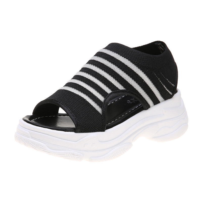 Casual Sports Sandals Women's Mesh Elastic Band Student Roman Beach Shoes