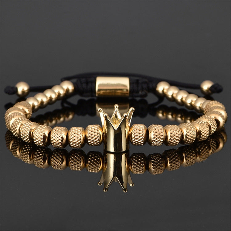 Luxury Roman Royal Crown Charm Bracelet Men