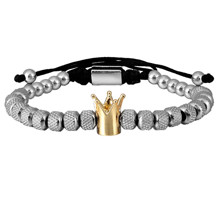 Luxury Roman Royal Crown Charm Bracelet Men