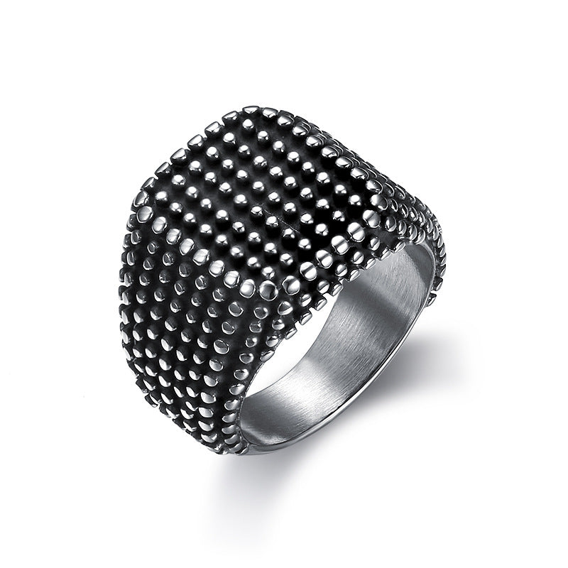 Retro Black Square Pit Ring