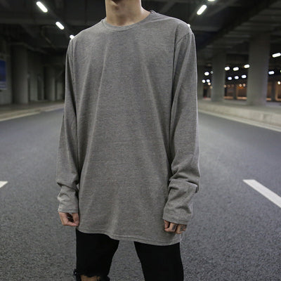 long solid color bottoming sweatshirt