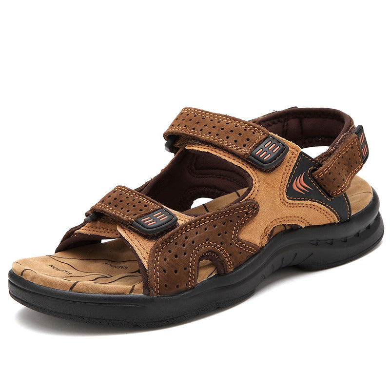 Men's Sandals Leather Beach Top Layer Leather Men's Outdoor Casual Shoes