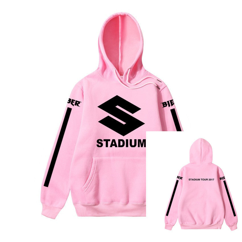 English Print Thick Yellow Pullover Hoodie