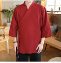 Chinese Style Robe Men's Retro Three-quarter Sleeve Jacket Thin Section