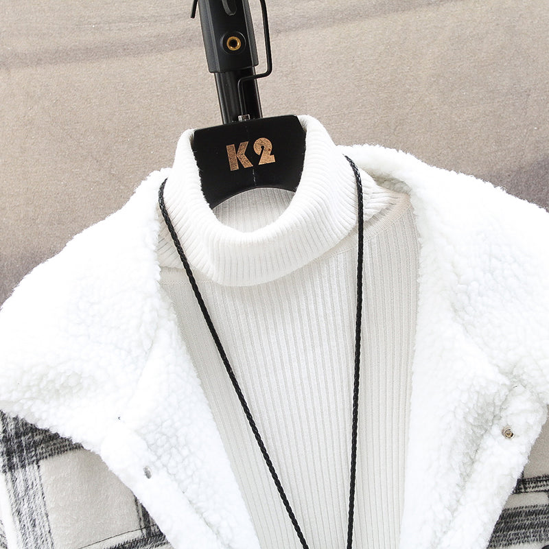 Lamb Wool Plus Velvet Men's Autumn And Winter Jacket