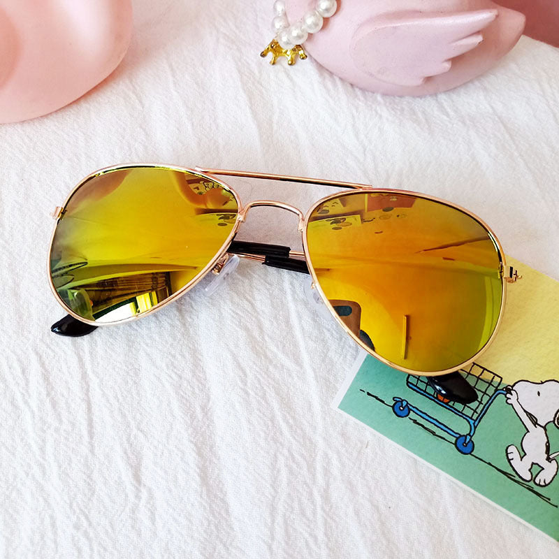 Children's Colorful Reflective Aviator Sunglasses