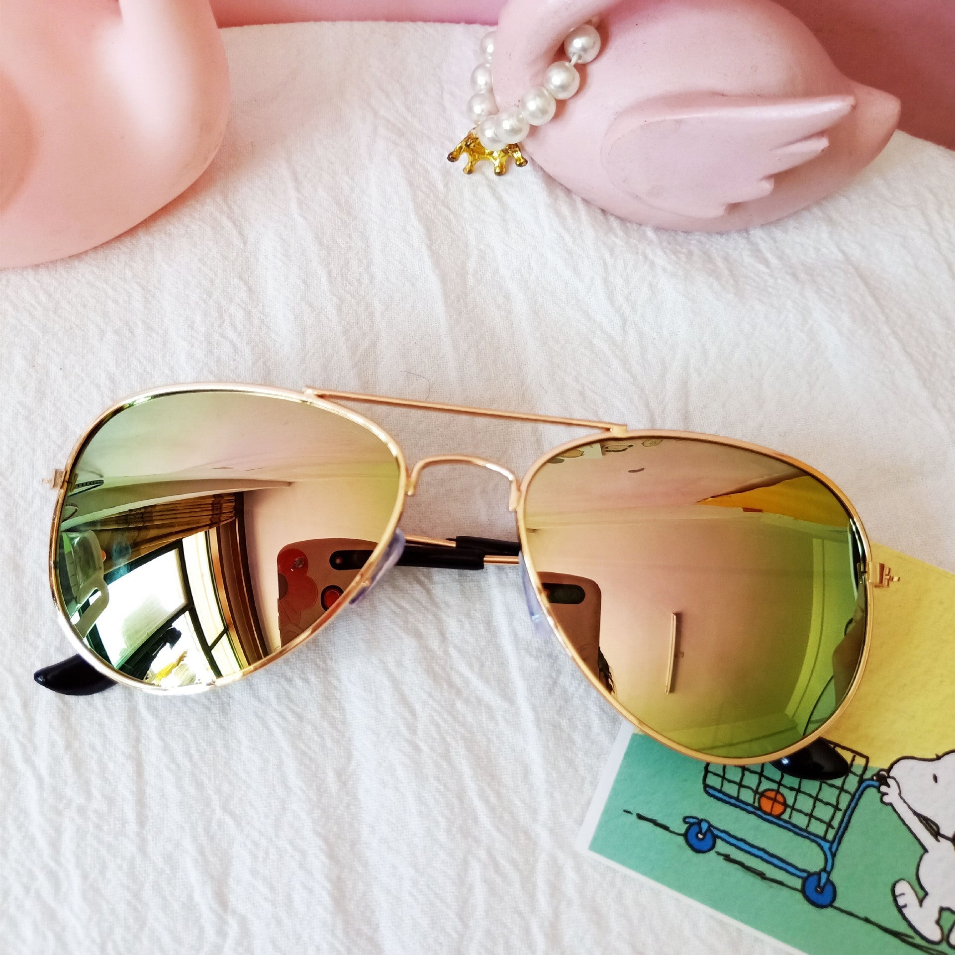 Children's Colorful Reflective Aviator Sunglasses
