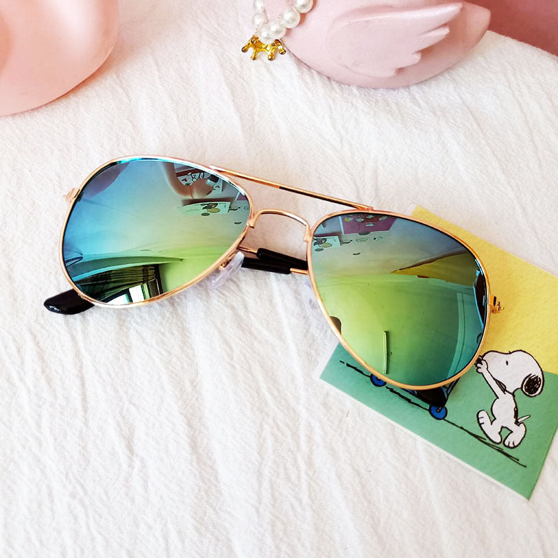 Children's Colorful Reflective Aviator Sunglasses