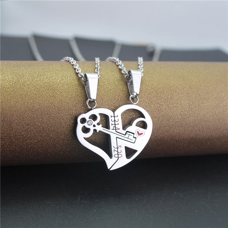 Love Key Combination Men And Women Couple Necklace