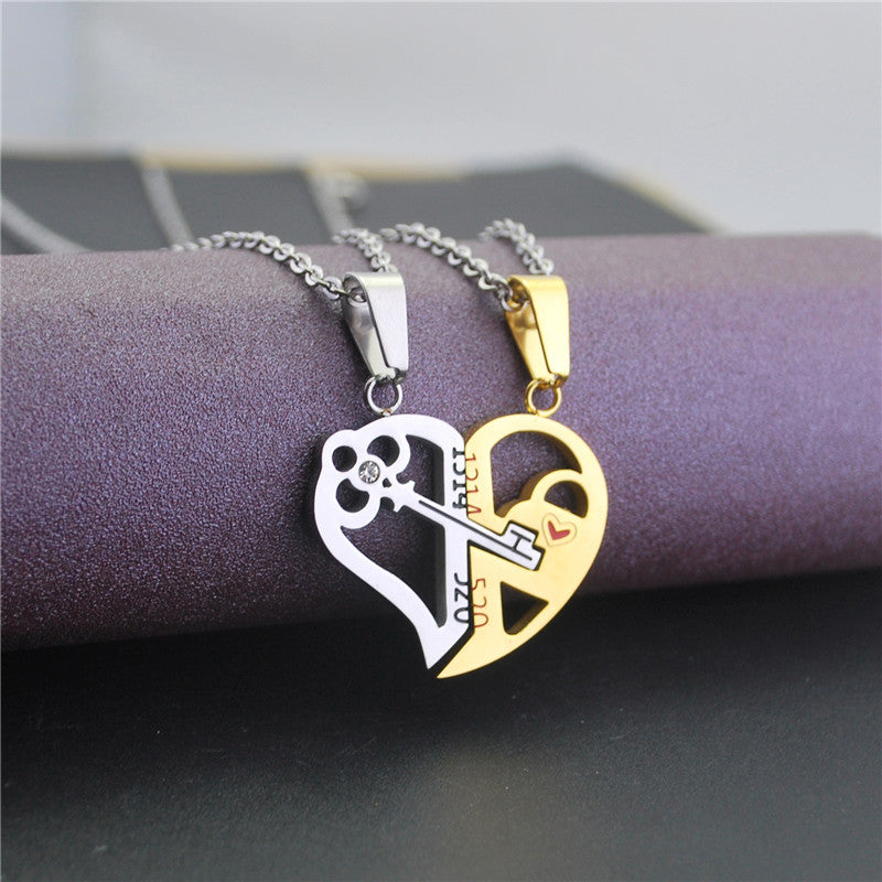 Love Key Combination Men And Women Couple Necklace
