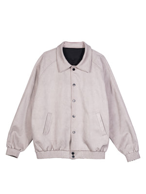 Suede Jacket Autumn and Winter Button Baseball Uniform Loose Jacket Men