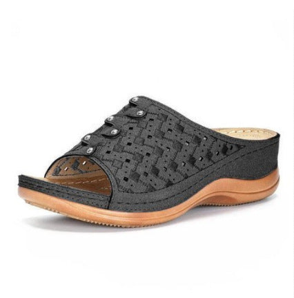 Draped thick-soled casual women's sandals