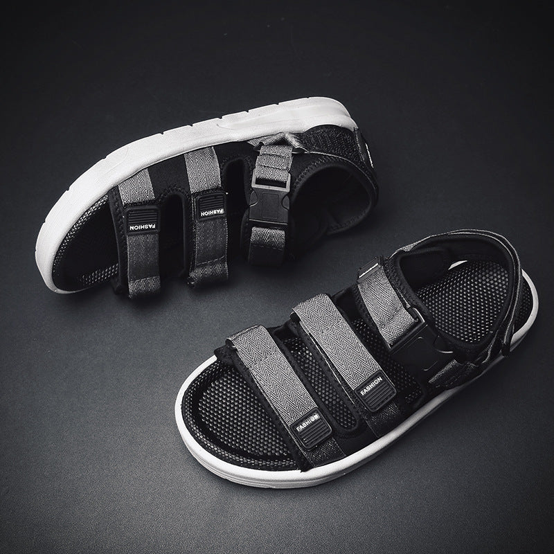 Men's Sandals Summer New Rubber Thick-Soled Non-Slip Slippers Student Casual Korean Style Trendy Beach Shoes