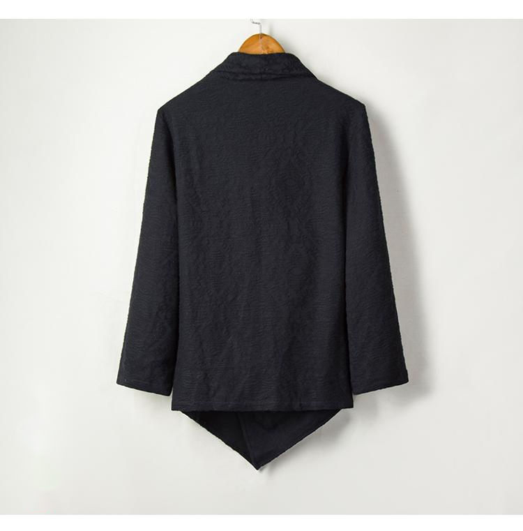 Chinese Style Cotton and Linen Men's Zen Mid-length Solid Color Personality Windbreaker Jacket