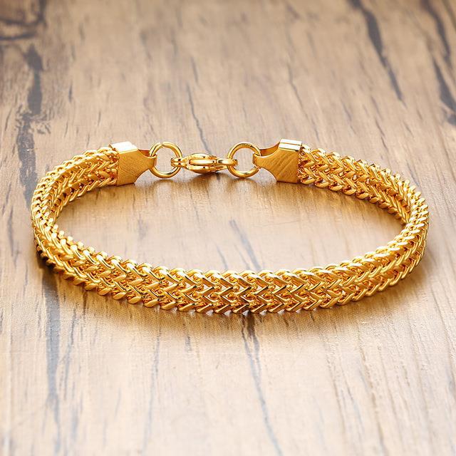 Vnox Vintage Cool Double Curb Chain Bracelet