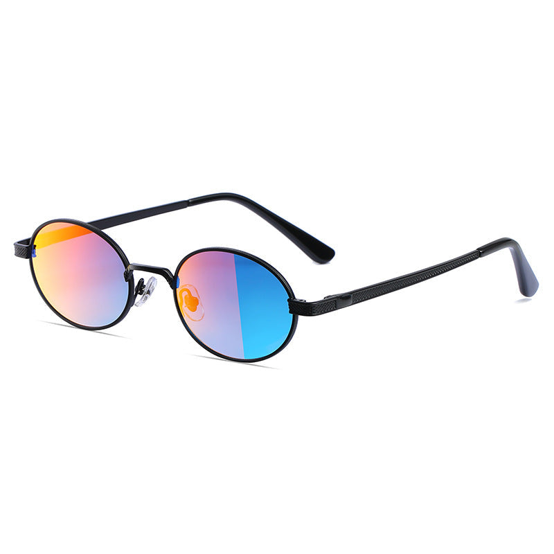 Fashion Metal Retro Colorful Round Sunglasses