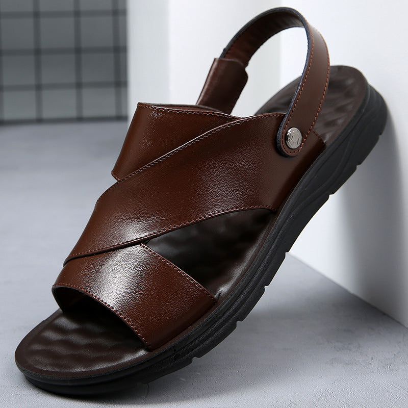 Leather Middle-Aged And Elderly Wear Sandals