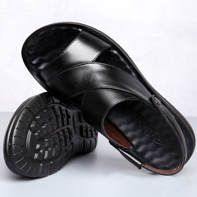 Leather Middle-Aged And Elderly Wear Sandals