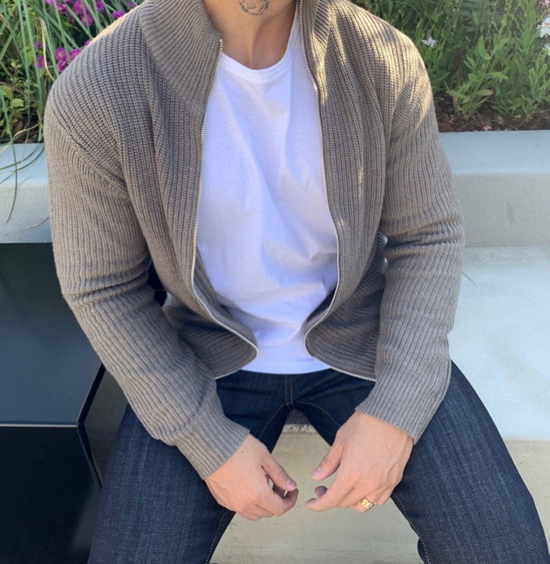 Sweater Zipper Long Sleeve Stand Collar jacket