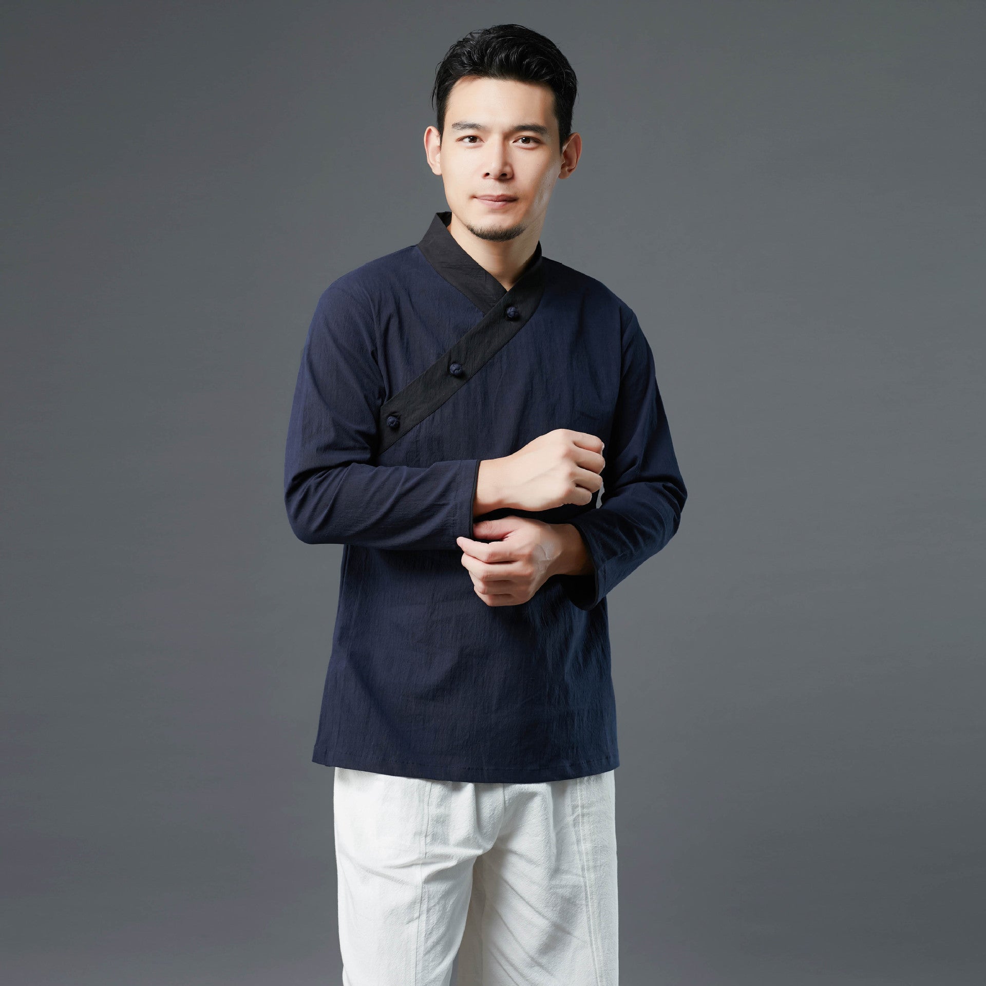 Color-Blocking Hedging Men's Hanfu