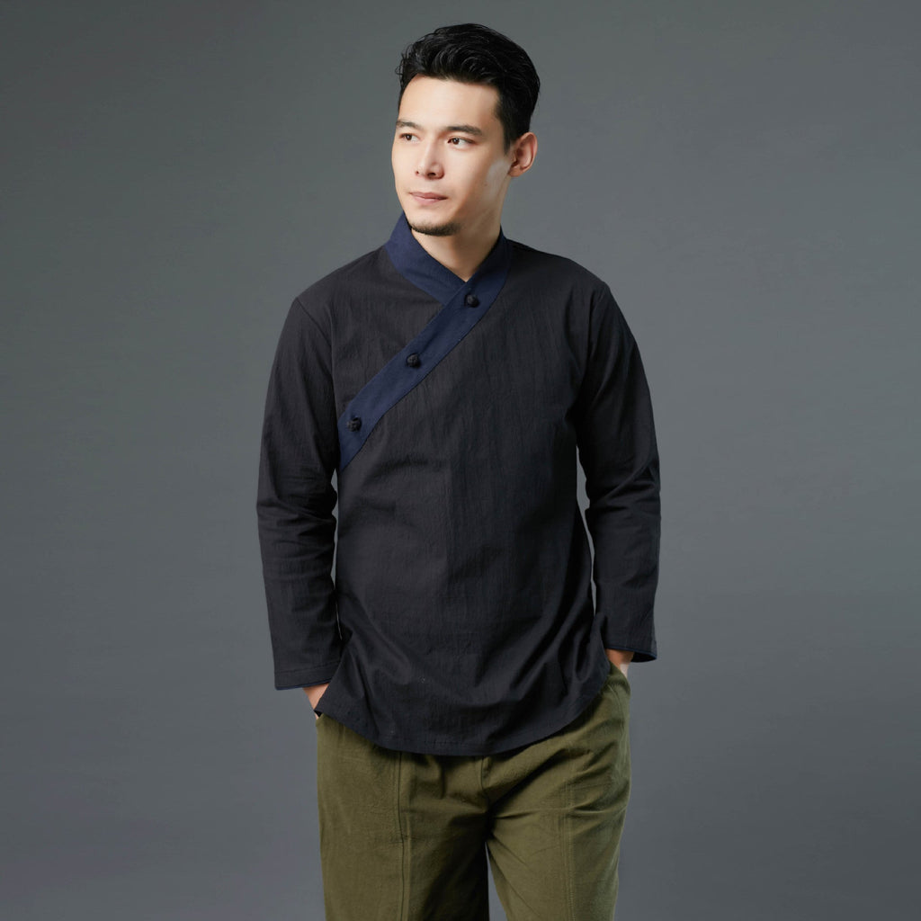 Color-Blocking Hedging Men's Hanfu