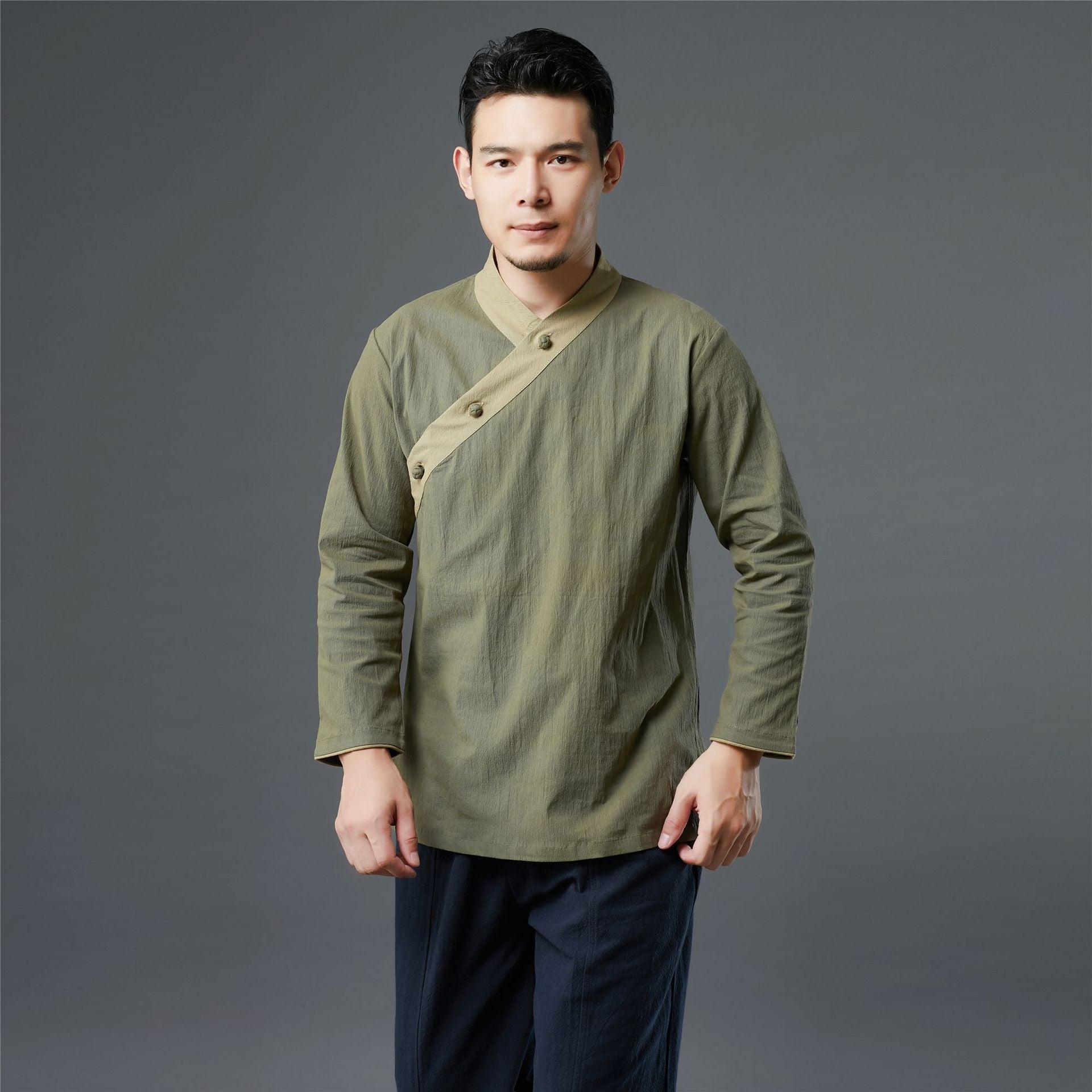 Color-Blocking Hedging Men's Hanfu