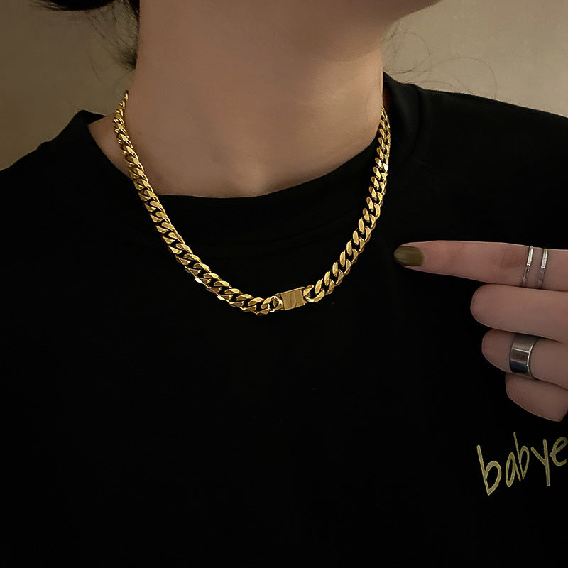 Hip Hop Geometry Fashion Necklace Cold Wind Clavicle Chain Necklace
