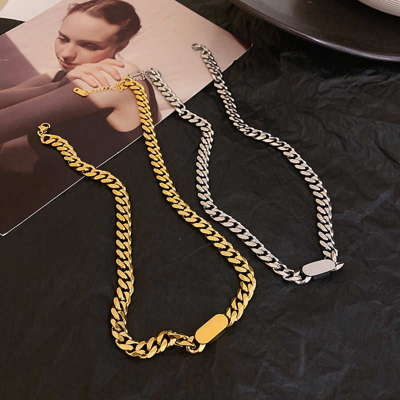 Hip Hop Geometry Fashion Necklace Cold Wind Clavicle Chain Necklace