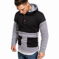 Casual Color Block Hoodie Pullover Men's Sweater