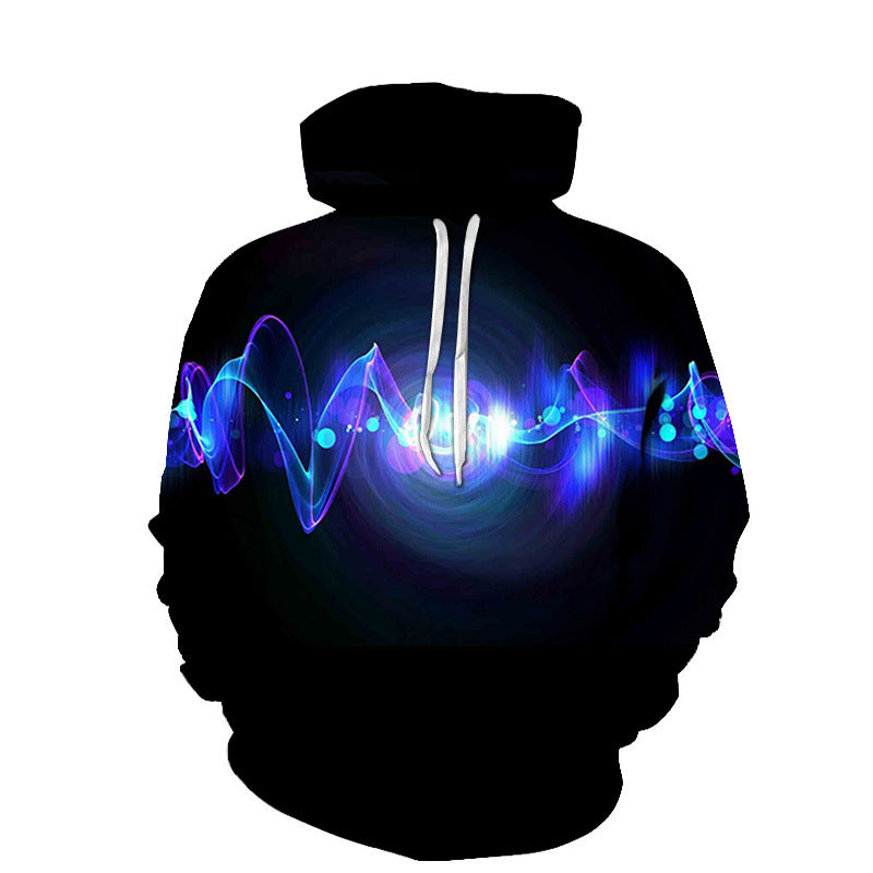 European And American Trend Spring And Autumn Models 3D Digital Printing Couple Loose Trend Hoodie Sweater