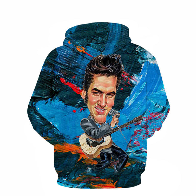 European And American Trend Spring And Autumn Models 3D Digital Printing Couple Loose Trend Hoodie Sweater