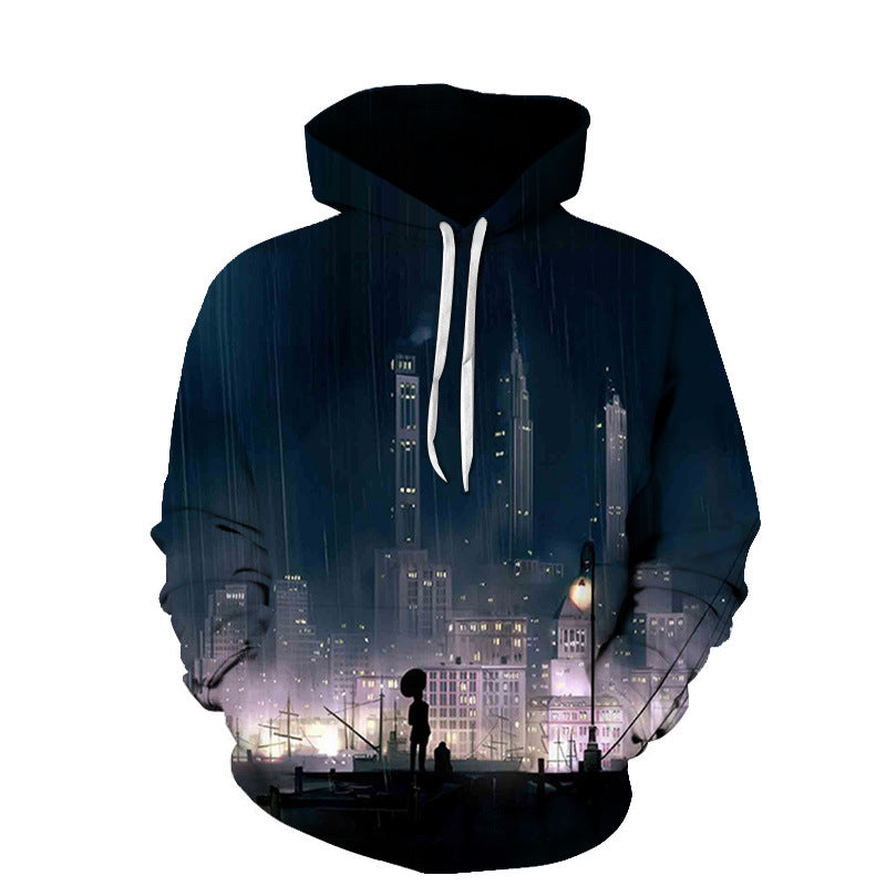 European And American Trend Spring And Autumn Models 3D Digital Printing Couple Loose Trend Hoodie Sweater