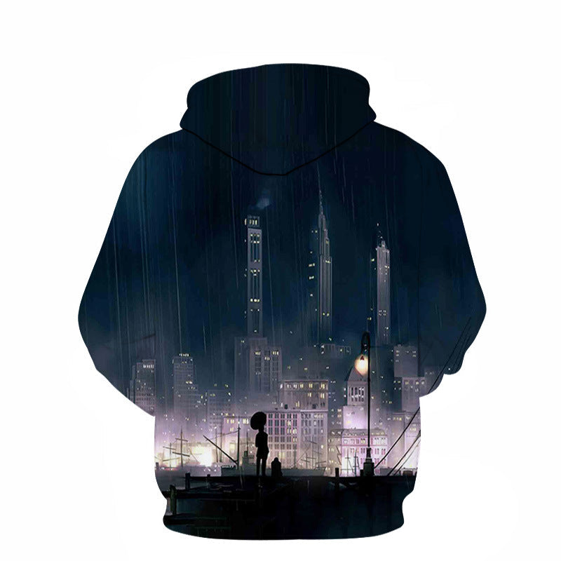 European And American Trend Spring And Autumn Models 3D Digital Printing Couple Loose Trend Hoodie Sweater