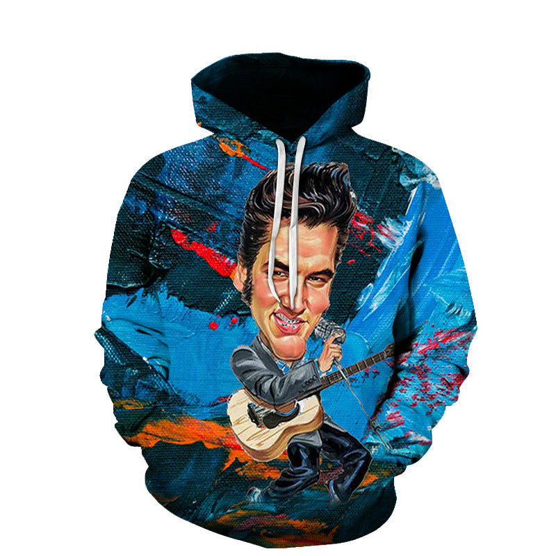 European And American Trend Spring And Autumn Models 3D Digital Printing Couple Loose Trend Hoodie Sweater