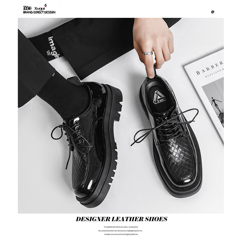 Japanese Leather Shoes Men's Summer Retro Trend Wild Black Single Shoes