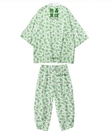 Wind Festive Robe Men'S National Tide Cardigan Kimono Three-Quarter Sleeves Wind festive robe men's national tide cardigan kimono three-quarter sleeves