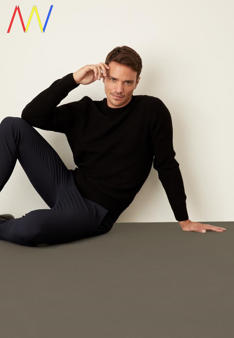 Black Stripe Oversize High Sweater