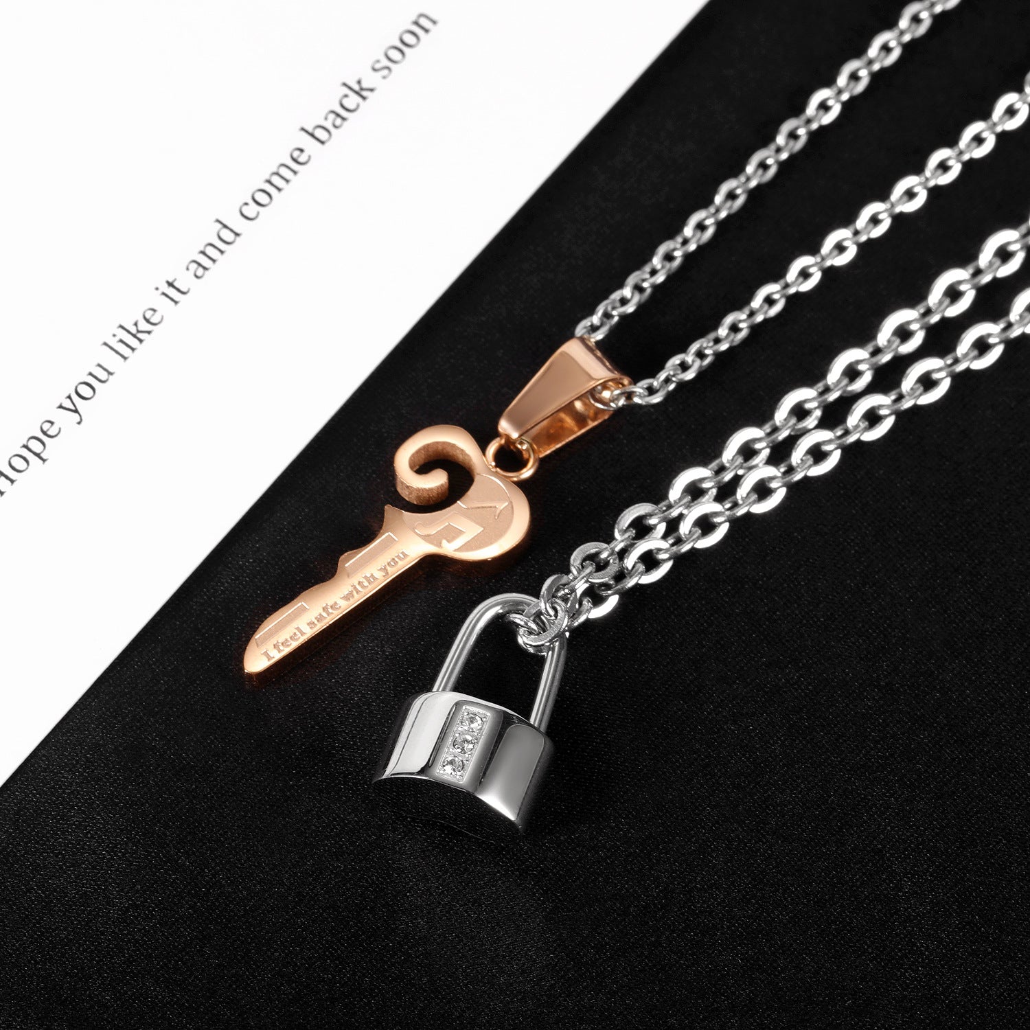 Couple Necklace Wild Lock Love Key Men And Women Necklace