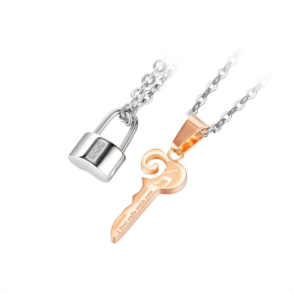 Couple Necklace Wild Lock Love Key Men And Women Necklace